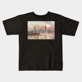 Westminster at Dusk in 1891 Kids T-Shirt